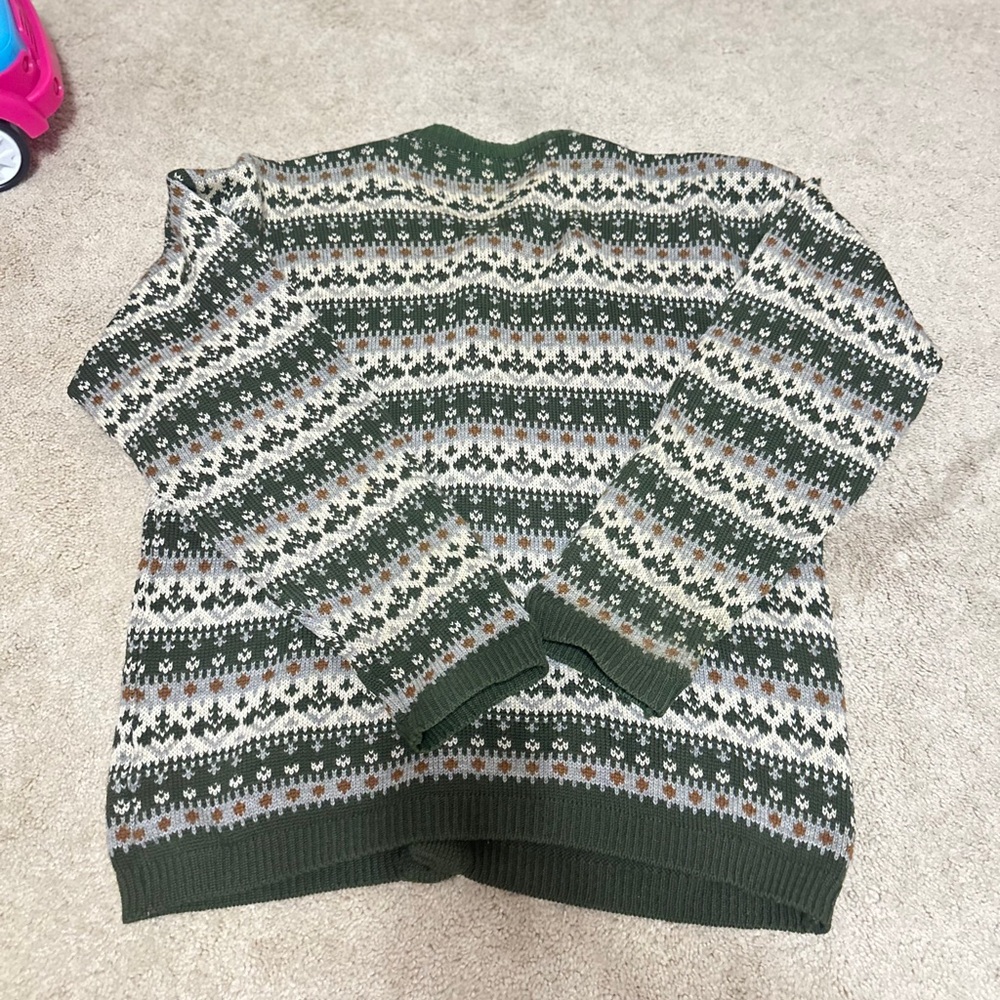 🎀BOGO 50% off 🎀 Patterned Green and White Cardigan - Picture 9 of 10